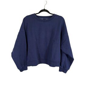 Gap Sweatshirt Women MP Blue Crew Crop Neutral Preppy Summer Beach Stretch Soft